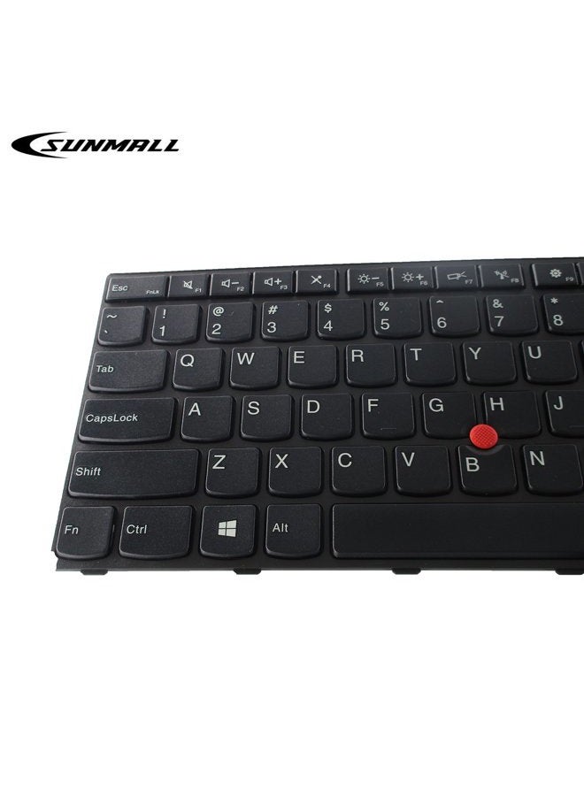 SUNMALL استبدال لوحة مفاتيح اللابتوب مع إطار متوافق مع لابتوب لينوفو ثينك باد E550 E550C E555 E560 E565 لون أسود تخطيط أمريكي (ضمان 6 أشهر) - Image 4