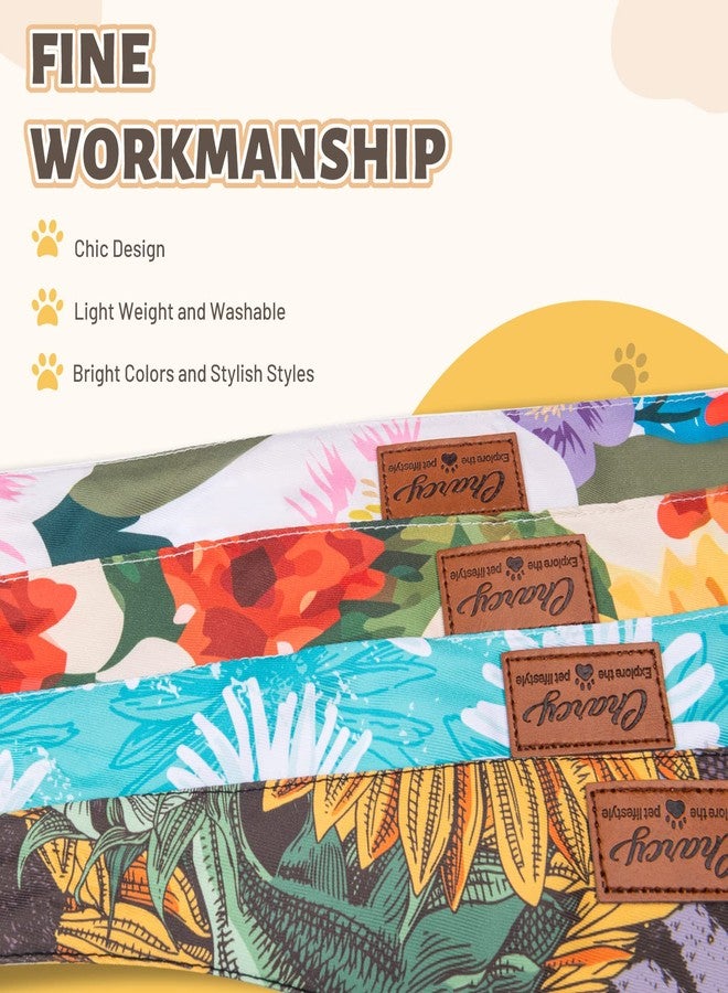 Charcy Bandanas 4 Pack, Fall Bandana for Boy Girl Dog Holiday Birthday, Adjustable Durable Scarf, Unique Design - Sunflower Large - Image 5