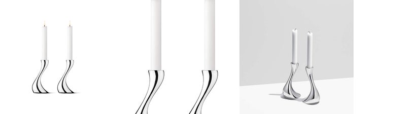 جورج جينسين Georg Jensen Cobra Small Candle Stere من 2  - Image 4