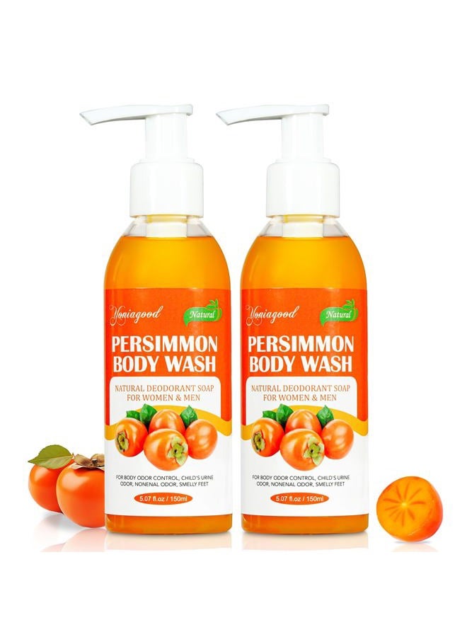 yoniagood 2 PCS Persimmon Body Wash for Strong Odor Control, Natural Persimmon Soap Bar Old People Smell Remover, Smelly Feet Deodorant Body Odor Eliminator, Body Wash Gel for Women & Men - Image 1