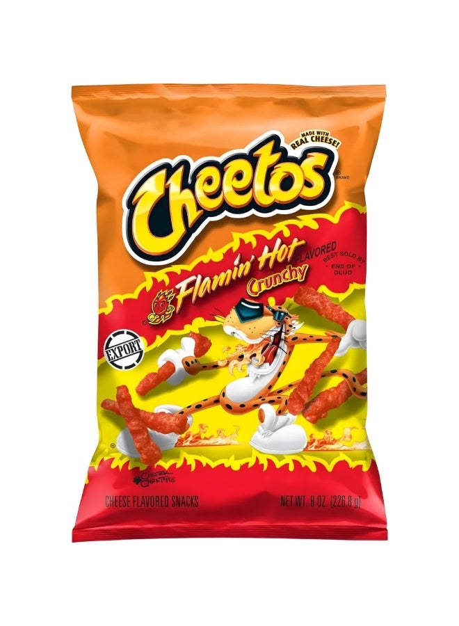 Cheetos Flamin Hot Flavored Crunchy Cheese Snacks- 226.8gms