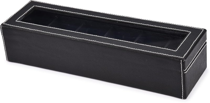 STORESHINE Men's and Women's Leatherette Watch organizer holder Case for 6 Watches in Black and Black Color, Removable Watch Pillows, Watch Box Holder, Gift for Loved Ones - Image 5