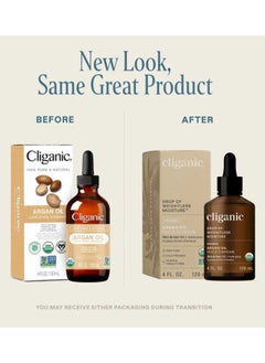 Cliganic Organic Argan Oil 4oz / 120ml, 100% Pure, Cold Pressed, For Hair, Face & Skin  - Image 2