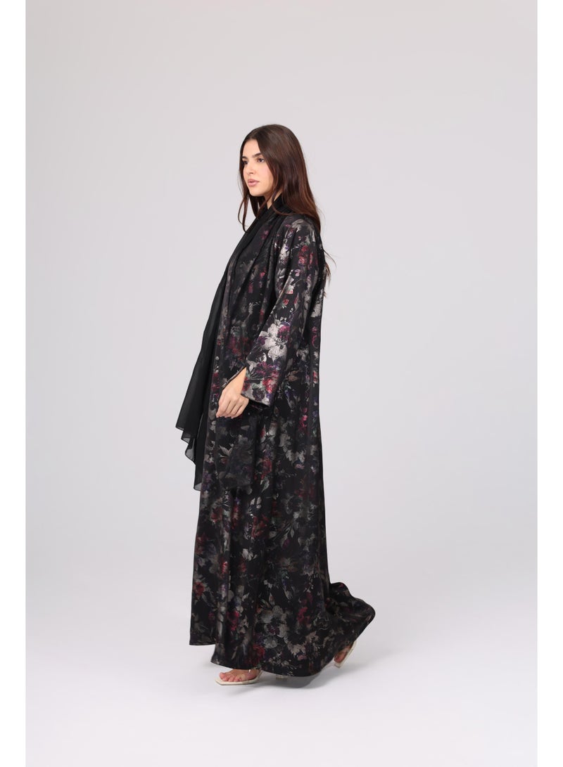 IKKXA Floral Design Pattern Abaya ABY1067 - Image 2