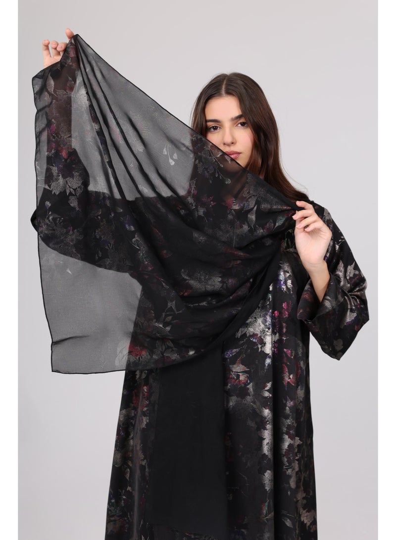 IKKXA Floral Design Pattern Abaya ABY1067 - Image 3