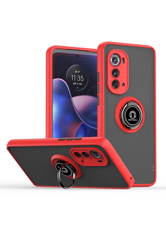 اس-توب جراب لهاتف Motorola Edge 2022 Q Shadow 1 Series TPU + جراب هاتف PC مع حامل حلقي - Image 1