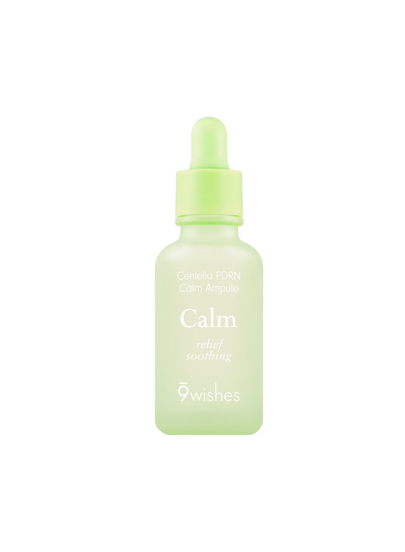9Wishes Centella PDRN Calm Ampoule 25ml – Soothing & Relief Serum for Sensitive Skin with Centella Asiatica & PDRN – Redness Control, Skin Barrier Repair & Calming Korean Skincare Solution