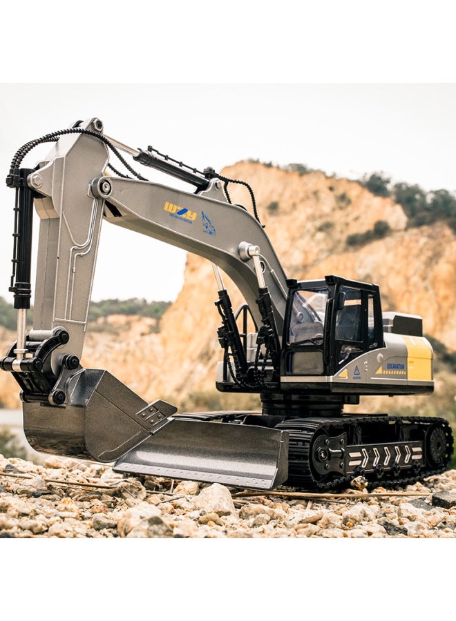 Large Children's Electric Remote Control Excavator Engineering Vehicle Alloy Bucket Excavator Boy Toy Dump Truck Cross Border-Color:6-channel-tip Truck [color Box] All Plastic-Scale:[top Configuration] Three Sets Of Rechargeable Batteries  - Image 5