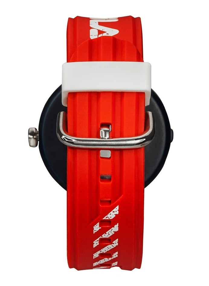 فيلا ساعة فيلا للجنسين بحزام سيليكون أحمر وهيكل ستانلس ستيل، مقاس 40 مم - Image 4