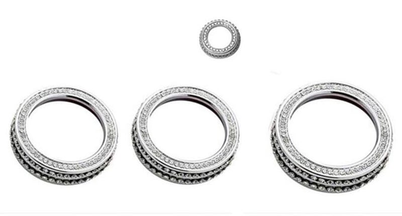 NIUHURU AC Knob Cover Bling Accessories Car Interior Rhinestone Decals 4pcs Compatible with Range Rover Evoque 2013-2019 (Silver) - Image 3