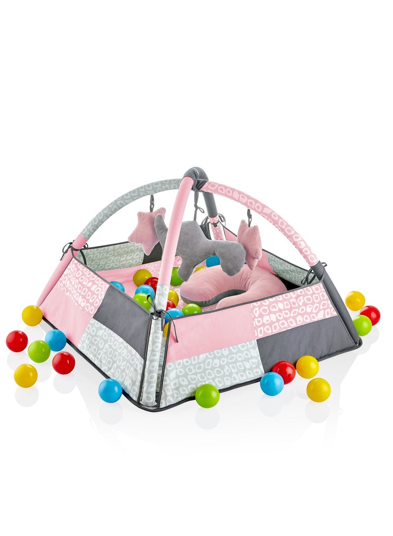 BabyJem Babyjem 3 in 1 Playmat with Colorful Toys and Balls - Soft and Breathable, Improves Fine Motor Skills, Portable and Easy to Wash - 0-6 Months  - Image 1
