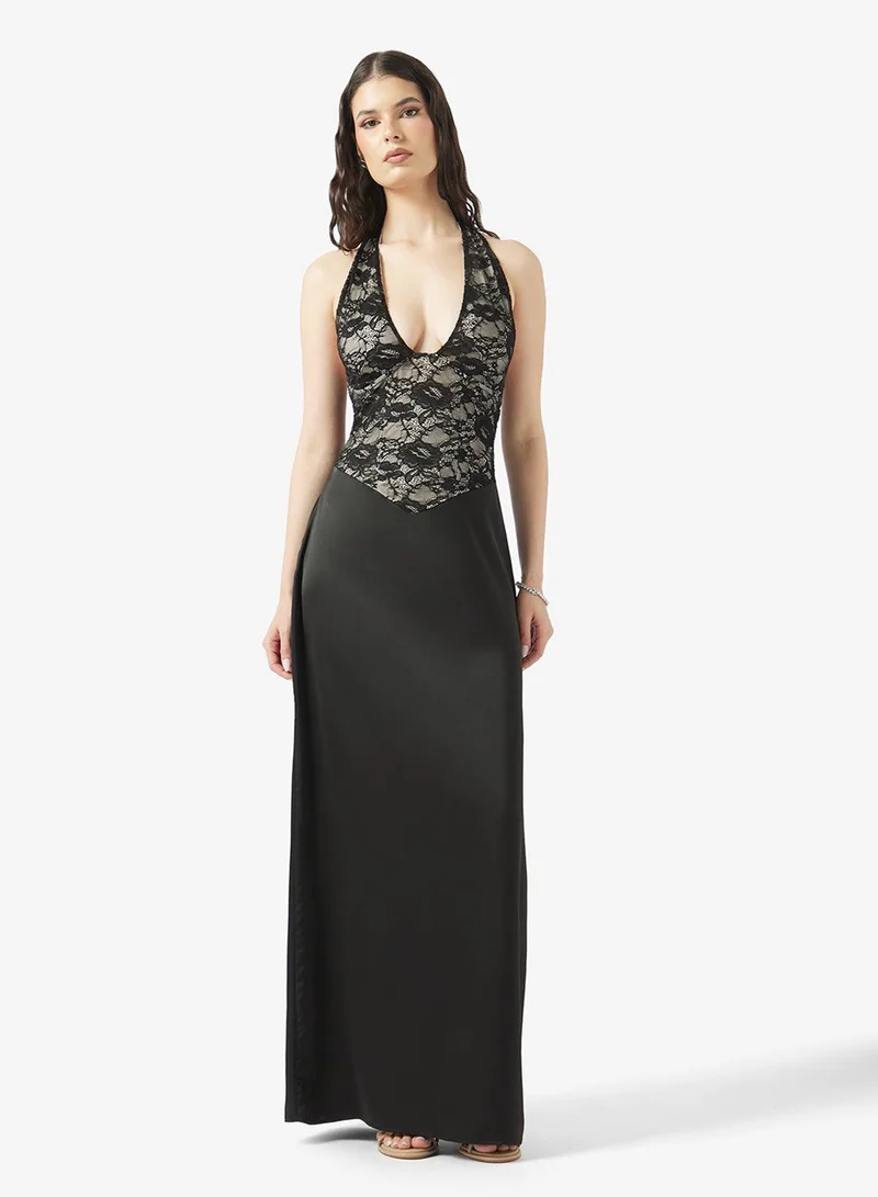 Ginger Halter Neck Lace Dropwaist Dress