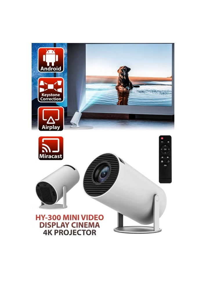 120ANSI Lumens HD Smart Projector Android 11 Portable Mini Cinema 130 Inches Screen Display Lamp 4K Home Movie Theater Gaming Video Presentations 180 Degree Rotating Screen Mobile Phone Projection - Image 1