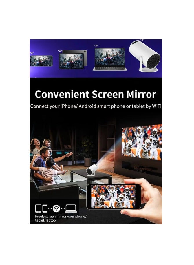 120ANSI Lumens HD Smart Projector Android 11 Portable Mini Cinema 130 Inches Screen Display Lamp 4K Home Movie Theater Gaming Video Presentations 180 Degree Rotating Screen Mobile Phone Projection - Image 3