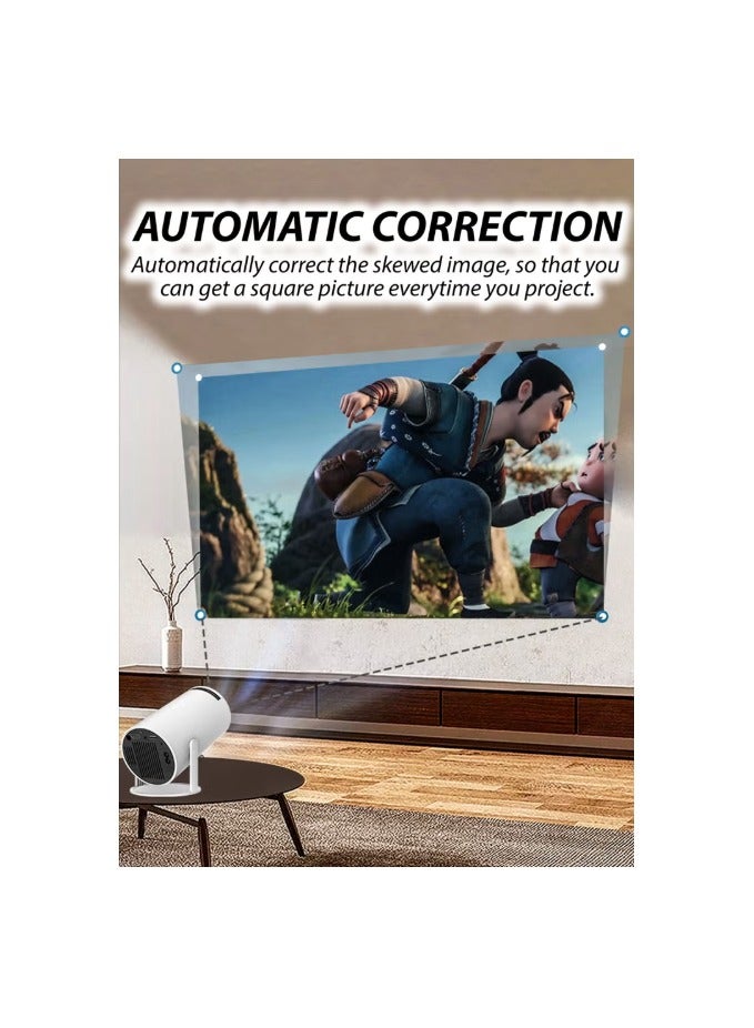 120ANSI Lumens HD Smart Projector Android 11 Portable Mini Cinema 130 Inches Screen Display Lamp 4K Home Movie Theater Gaming Video Presentations 180 Degree Rotating Screen Mobile Phone Projection - Image 5