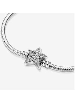 PANDORA Pandora Moments Asymmetric Star Clasp Snake Chain Bracelet  - Image 3