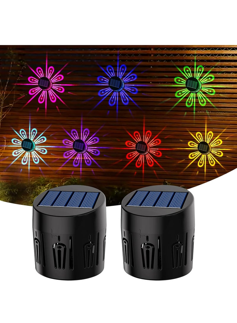 Zikra Solar Fence Lights Outdoor Waterproof, 2 Pack RGB Wall Light Color Changing Lights, Outdoor Solar Lights Deck Light with Auto On/Off, Perfect for Fence, Backyard, Patio (Fence Lights-RGB 2pc) - Image 1