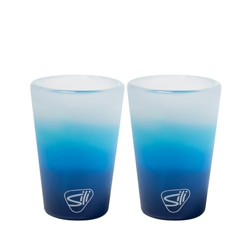Silipint 1.5oz Silicone Shot Glasses – Pack of 2 Unbreakable, BPA-Free, Non-Toxic, Dishwasher & Freezer Safe Cups – Colored Shot Glasses for Cold Beverages, Cocktails, Travel, Party (Blizzard) - Image 1