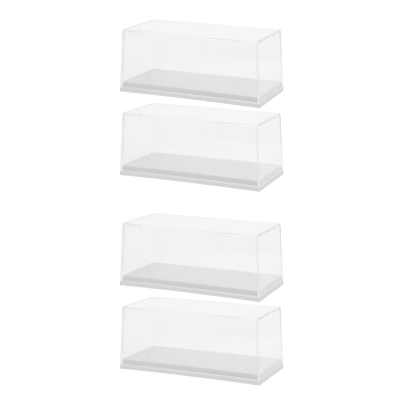 4 PCS Clear Display Case for 1 64 Model Car Display Box with Base Model Display Case Display Stands for Collectibles Toy Car Storage - Image 1