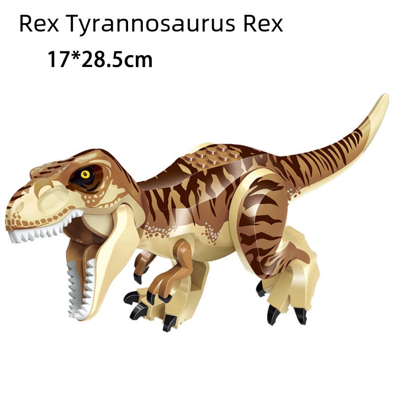 Jurassic Large Building Block Dinosaur Set Toy Educational Disassembly Animal Dinosaur Model Simulation Export Bag(Beige Tyrannosaurus Rex-large-OPP) - Image 3