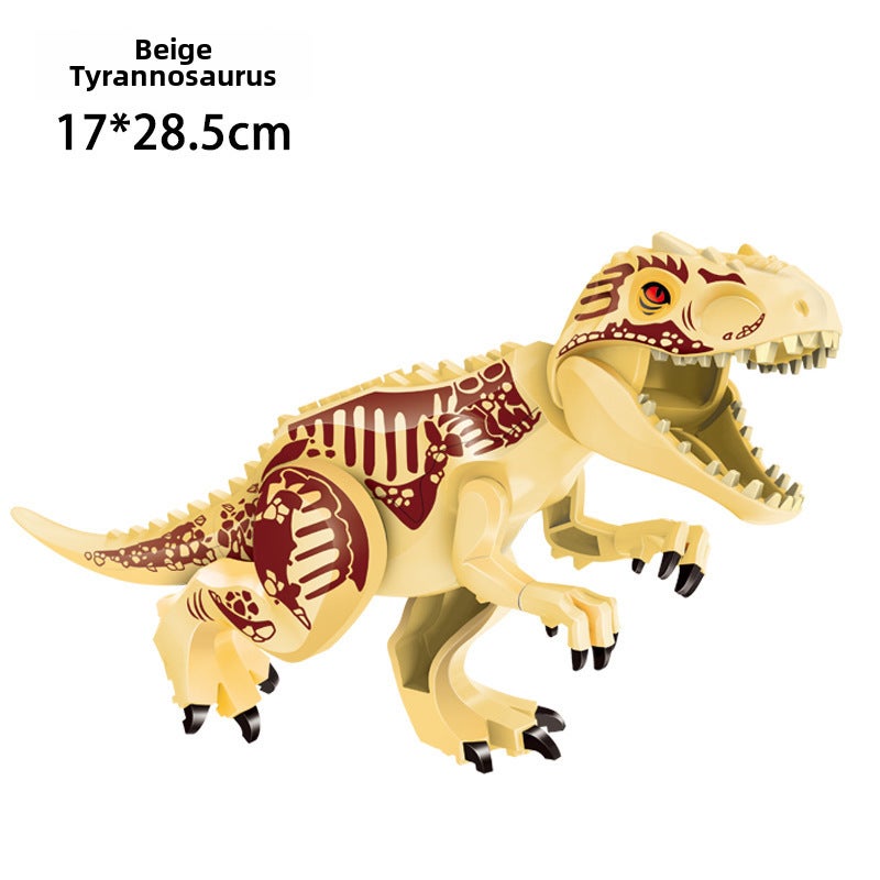 Jurassic Large Building Block Dinosaur Set Toy Educational Disassembly Animal Dinosaur Model Simulation Export Bag(Beige Tyrannosaurus Rex-large-OPP) - Image 1