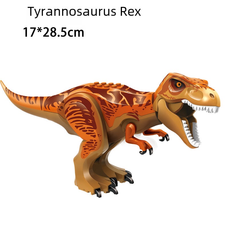 Jurassic Large Building Block Dinosaur Set Toy Educational Disassembly Animal Dinosaur Model Simulation Export Bag(Beige Tyrannosaurus Rex-large-OPP) - Image 4