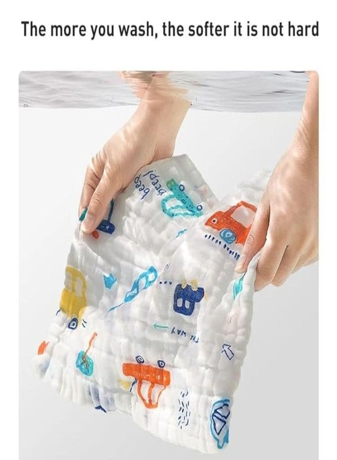 Lil' Shark Premium Muslin Baby Face Towels & Washcloths: Soft | Absorbent & Reusable (Cotton 10) - Image 4