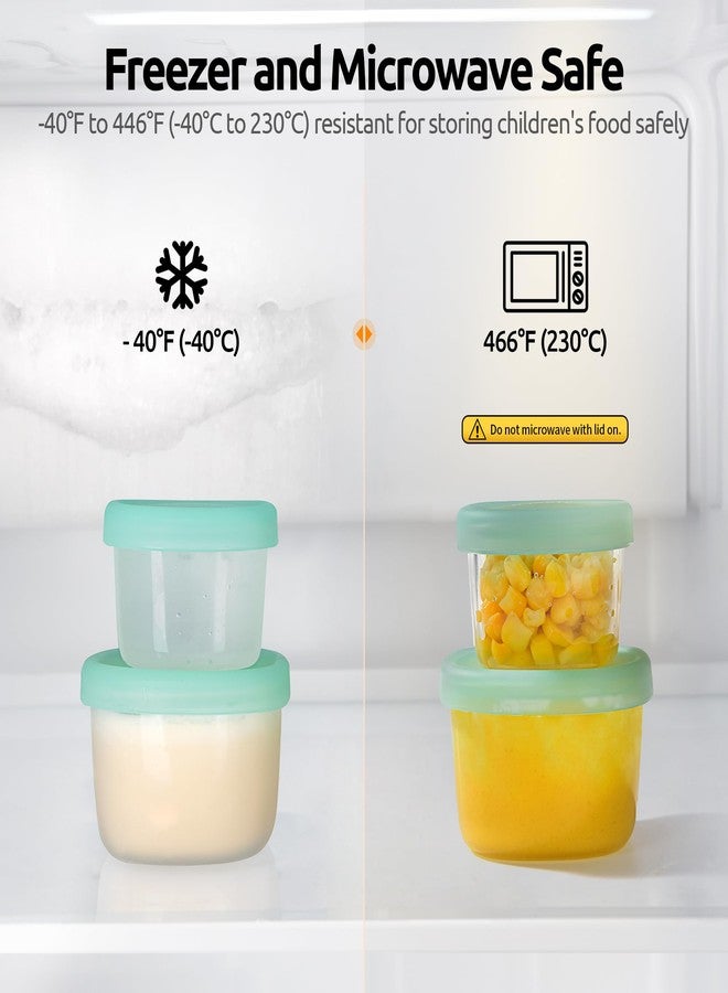 U-Taste 3oz 6oz Small Storage Containers: Food Grade Liquid-Silicone Freezer Box with Airtight Lid, Microwave Safe with Clear Measurements, Reusable for Meal Prepping Portion (Set of 4, Aqua Sky) - Image 4