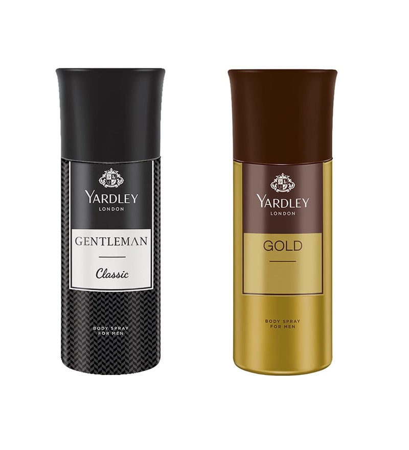 Yardley London Deodorant Spray For Men Gentleman And Gold Combo Pack 2 (150 Ml) - Image 1