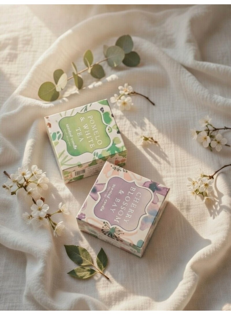 Anami Buy one Get one Pack -  Premium Scented Soy Blend Candles – ,Pomelo & White Tea and Cherry Blossom & Bay –Jar Aroma Candles for Home & Gifting - Image 4