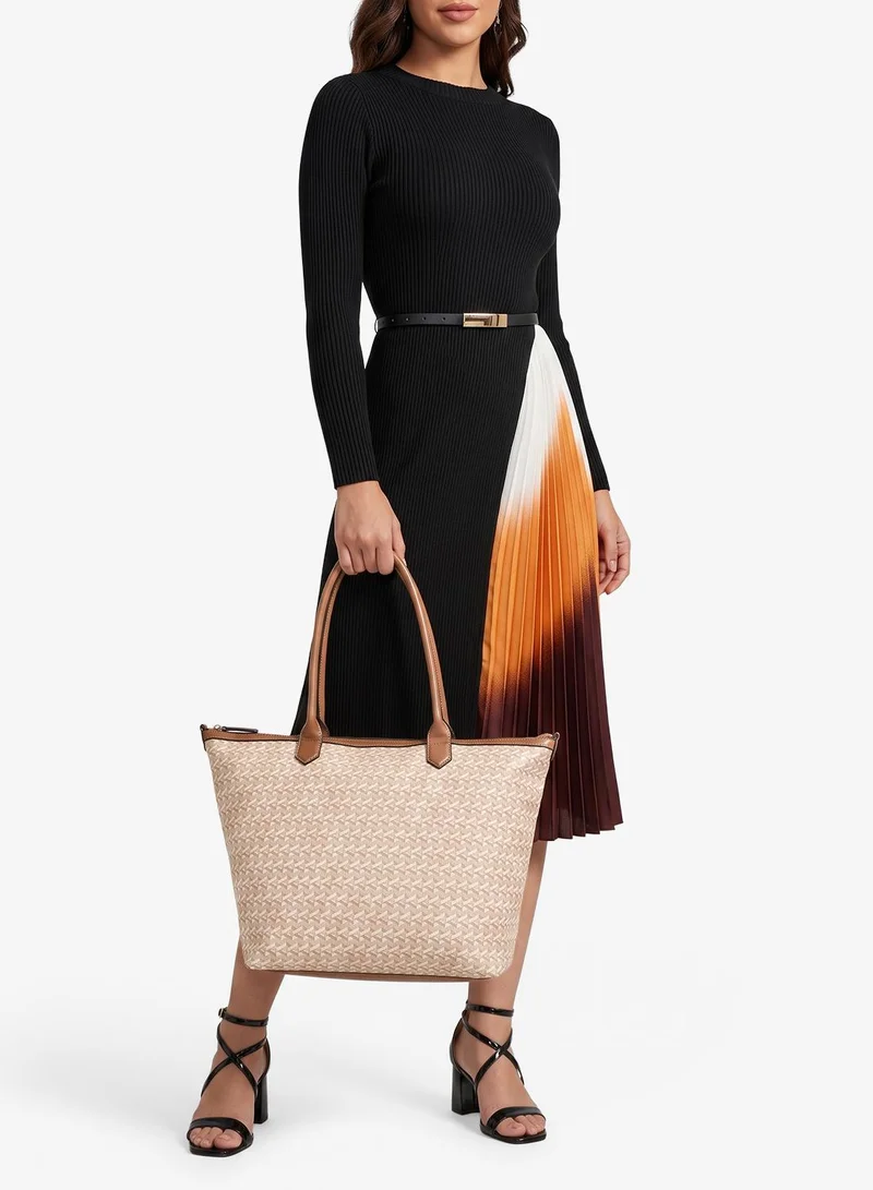 Call it Spring Tan Jettie Top Handle Zip Through Tote Bag for Women | Best Price UAE