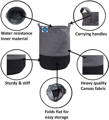 SKYLII Laundry Bag 45 L Durable and Collapsible Laundry storage Bag with Handles Clothes Toys Storage Foldable Laundry Bag for Dirty Clothes Pack of 2 Pc 1 Grey 1 Maroon - Image 3