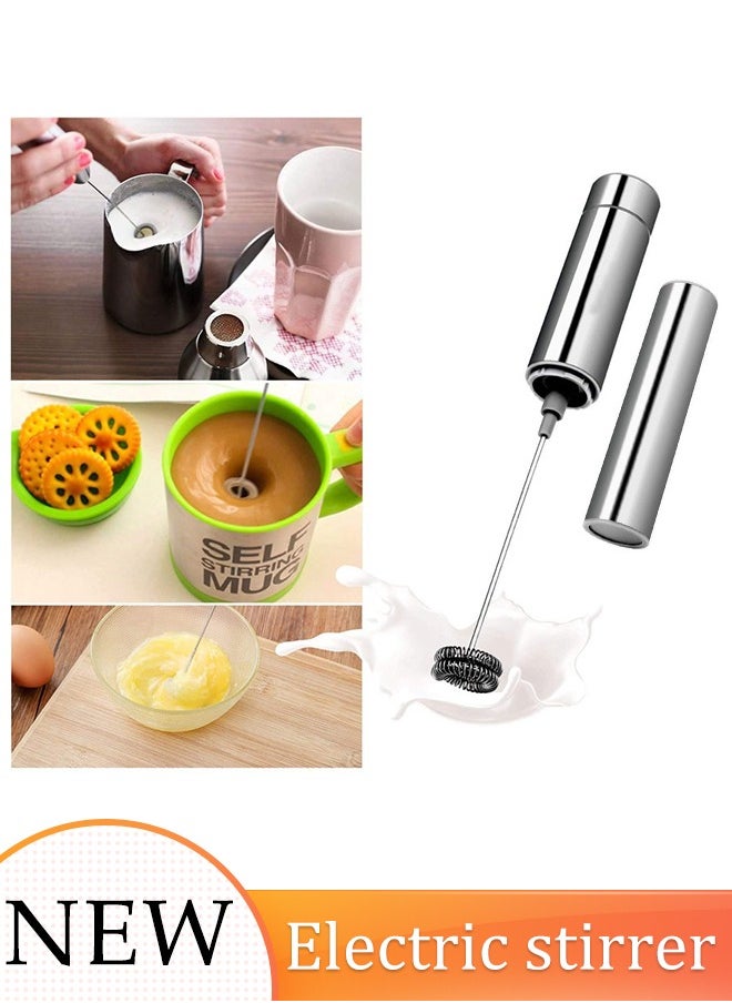 Generic Handheld Electric Foam Maker Stainless Steel Cordless Electric Whisk Milk FrotherStirrer Mixer and Wisker for Coffee,Tea,Latte, Cappuccino and Hot Chocolate Drink 