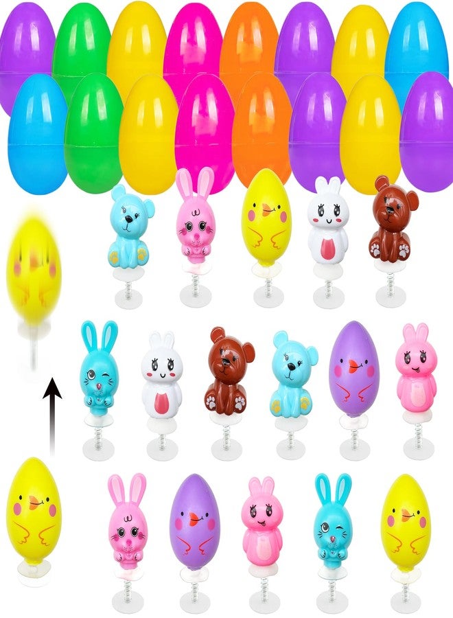 CHHOEAV 16 Pack Easter Jumping Popper Toys with Plactic Eggs, Easter Basket Stuffers Egg Fillers Gifts for Kids Boys Girls Party Favors - Image 1