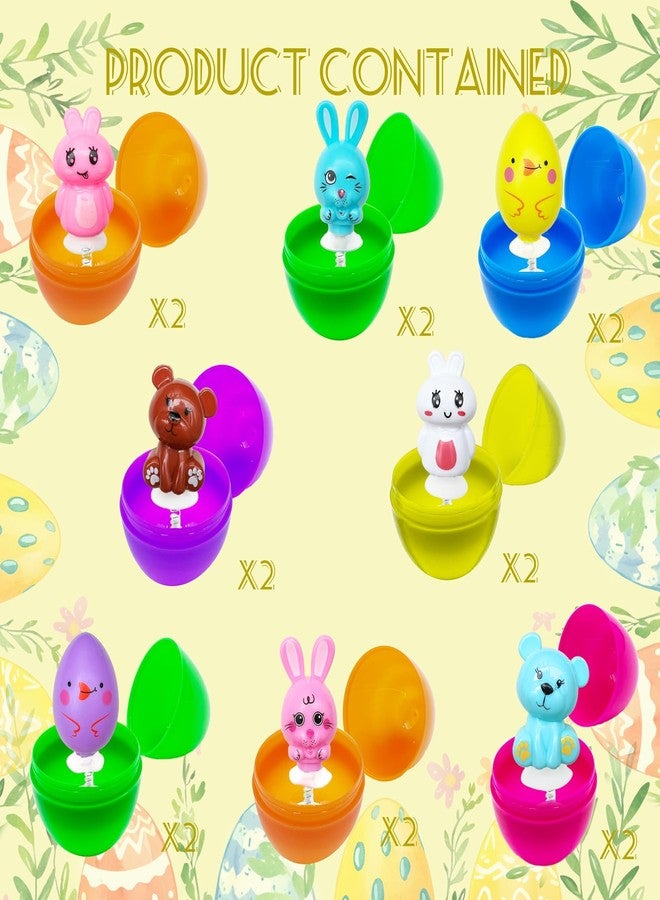 CHHOEAV 16 Pack Easter Jumping Popper Toys with Plactic Eggs, Easter Basket Stuffers Egg Fillers Gifts for Kids Boys Girls Party Favors - Image 2