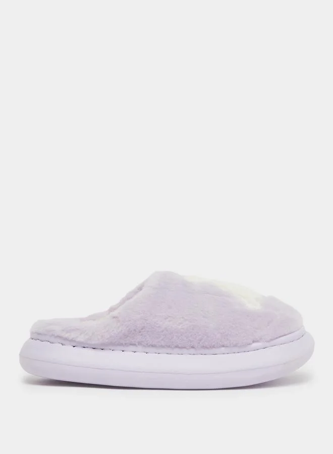 Take Two Purple Plush Bedroom Slides