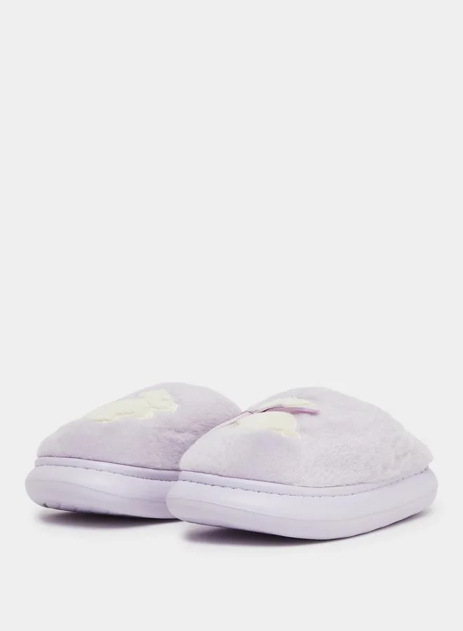 Take Two Purple Plush Bedroom Slipper