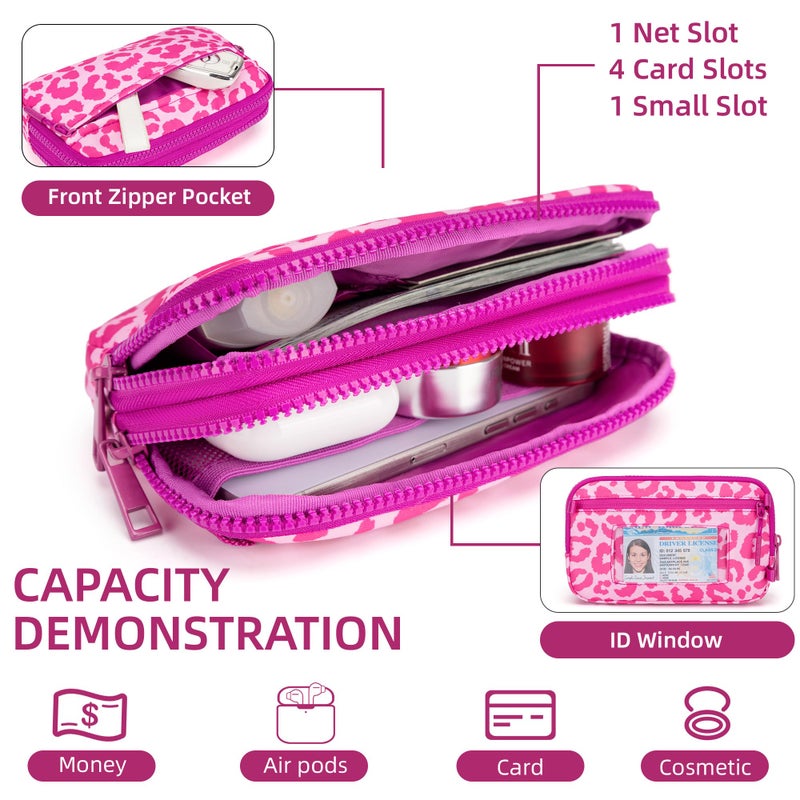 FODOKO Wristlet Wallet for Women RFID Crossbody Bag with 4 Zippers, Small Purse with Card Holder & Phone Pocket, Lightweight Travel Cell Phone Organizer - Image 4