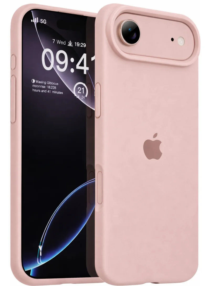 موبكوس جراب موبكوس الفاخر من السيليكون المغناطيسي للشحن اللاسلكي مع شعار وردي لهاتف آيفون 17 إير | ملمس ناعم كالحرير | حماية مقاومة للصدمات بمعايير عسكرية | توافق مغناطيسي قوي | غطاء أنيق ونحيف