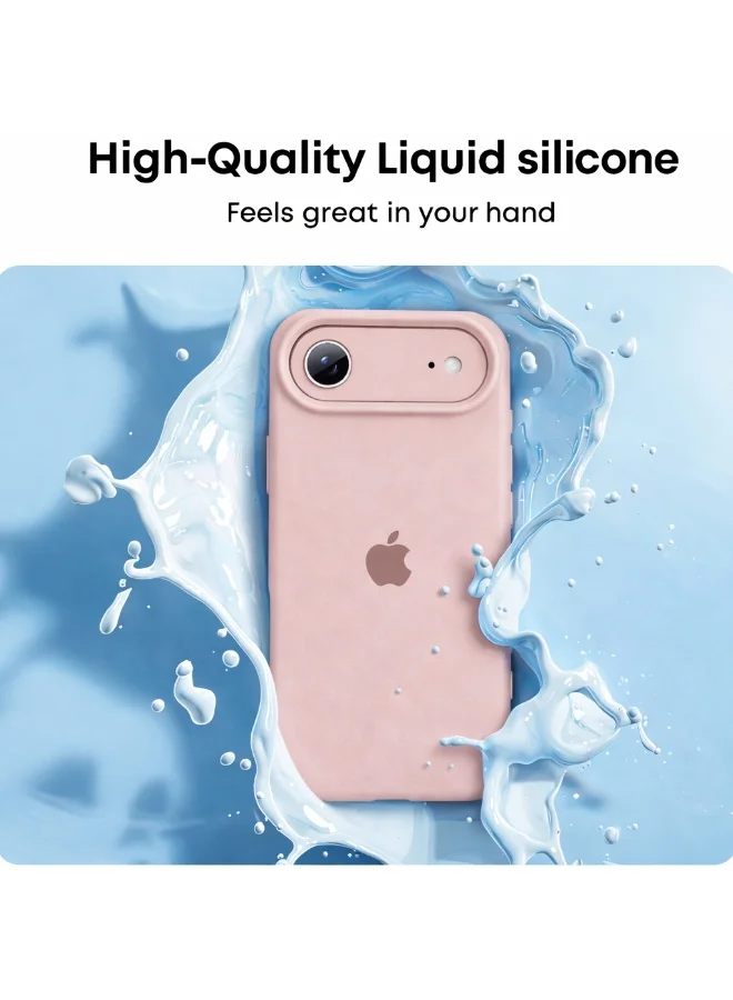 موبكوس جراب موبكوس الفاخر من السيليكون المغناطيسي للشحن اللاسلكي مع شعار وردي لهاتف آيفون 17 إير | ملمس ناعم كالحرير | حماية مقاومة للصدمات بمعايير عسكرية | توافق مغناطيسي قوي | غطاء أنيق ونحيف