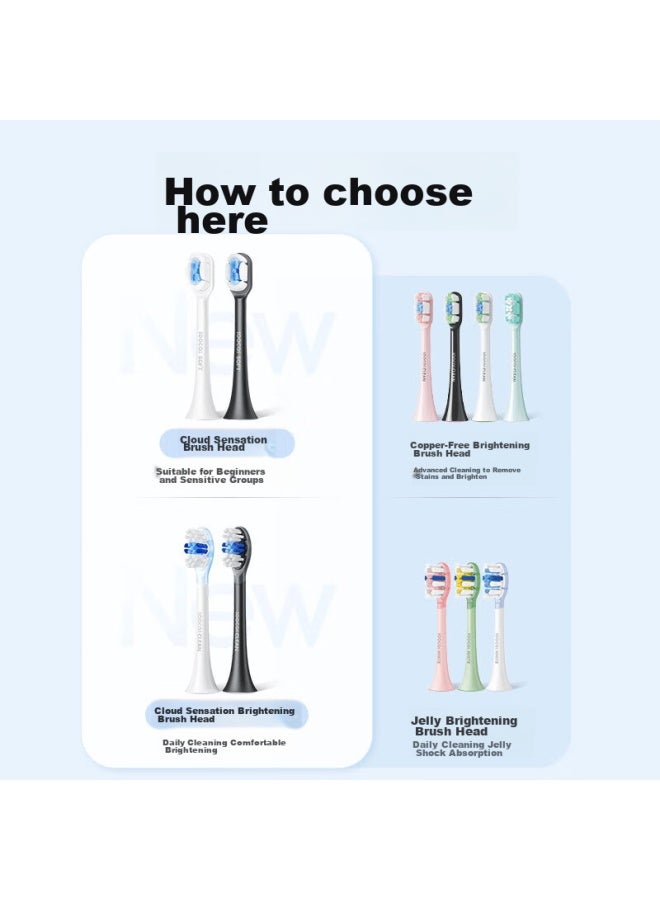 Soocas Electric Toothbrush Heads, Soft Bristle Cloud Sensing Brush Heads, Soocas Adult Toothbrush Universal Brush Heads, Two-pack, Black, 2 Pieces - Image 3