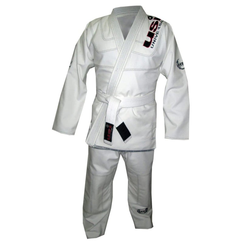 USI UNIVERSAL Jiu Jitsu Gi Dress for Men, 411s Jiu Jitsu Gi BJJ Gi with Jacket, Pants, and Black Belt for Martial Arts Training Grappling gi Uniform (A1, White) - Image 5