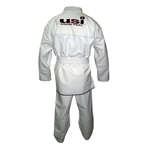 USI UNIVERSAL Jiu Jitsu Gi Dress for Men, 411s Jiu Jitsu Gi BJJ Gi with Jacket, Pants, and Black Belt for Martial Arts Training Grappling gi Uniform (A1, White) - Image 2