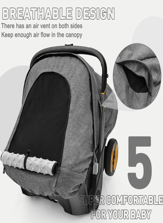 beatoutou Waterproof Baby Car Seat Cover Compatible with Doona Car Seat and Stroller,Patented Windproof Car Seat Canopy for Boys & Girls, Keeps Babies Warm and Coz(Gray) - Image 5