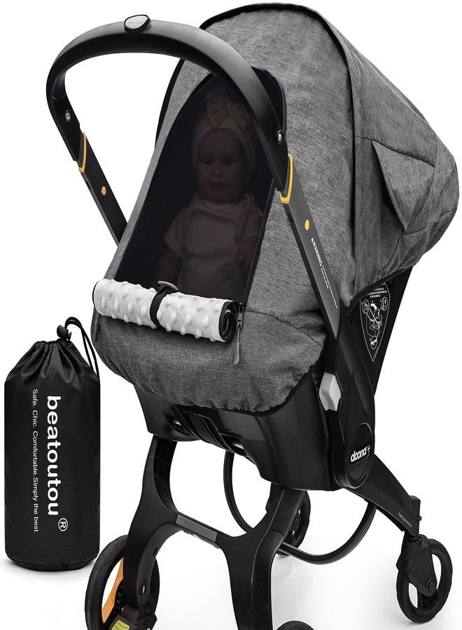 beatoutou Waterproof Baby Car Seat Cover Compatible with Doona Car Seat and Stroller,Patented Windproof Car Seat Canopy for Boys & Girls, Keeps Babies Warm and Coz(Gray) - Image 1