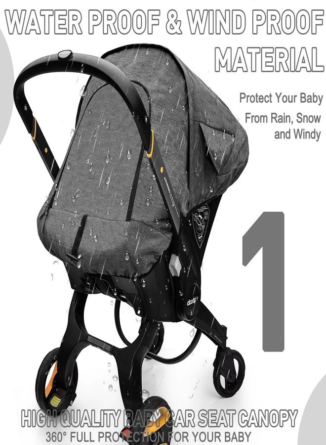 beatoutou Waterproof Baby Car Seat Cover Compatible with Doona Car Seat and Stroller,Patented Windproof Car Seat Canopy for Boys & Girls, Keeps Babies Warm and Coz(Gray) - Image 2