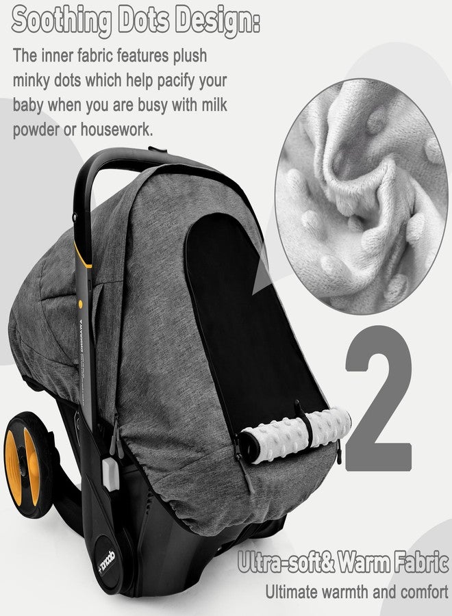 beatoutou Waterproof Baby Car Seat Cover Compatible with Doona Car Seat and Stroller,Patented Windproof Car Seat Canopy for Boys & Girls, Keeps Babies Warm and Coz(Gray) - Image 3