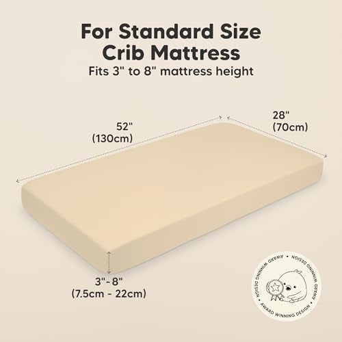 KeaBabies 2Pack Organic Crib Sheets for Boys Girls 52x28 Fitted Crib Mattress Sheet Neutral Breathable Jersey Cotton Cover for Baby Bed Toddler Mattress Soft Cute Prints Khaki - Image 3