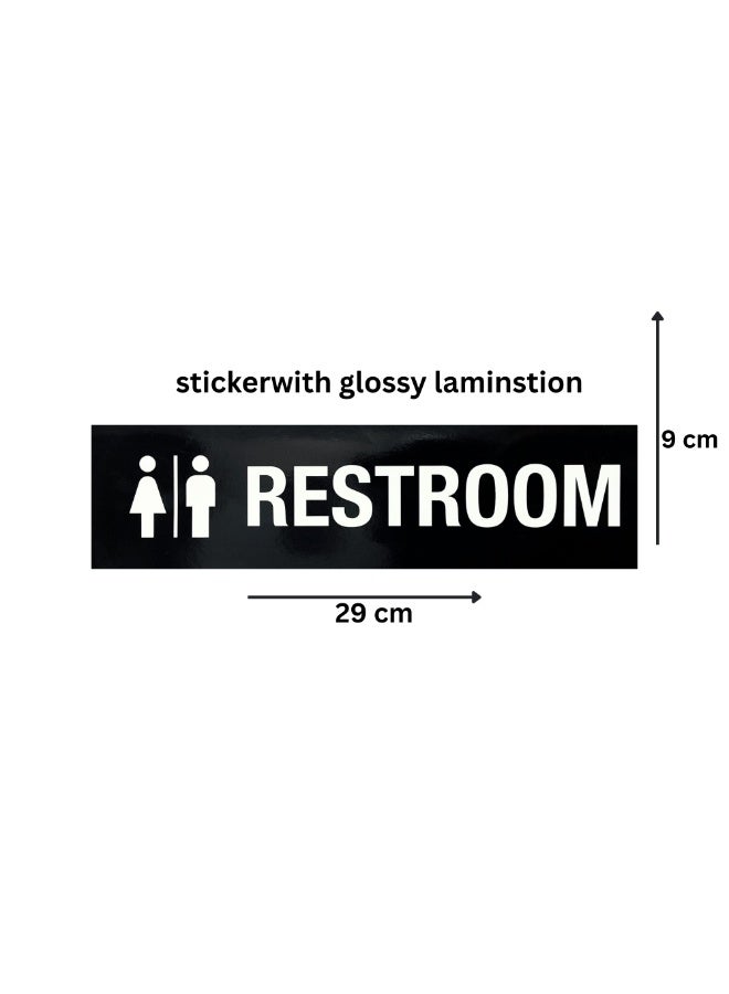 Restroom Toilet Signage safety Sticker 29 x 9 cm – Matte Finish with Glossy Lamination - Image 1