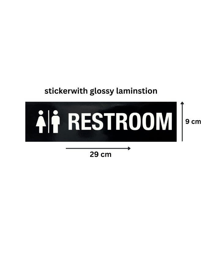 Restroom Toilet Signage safety Sticker 29 x 9 cm – Matte Finish with Glossy Lamination - Image 3